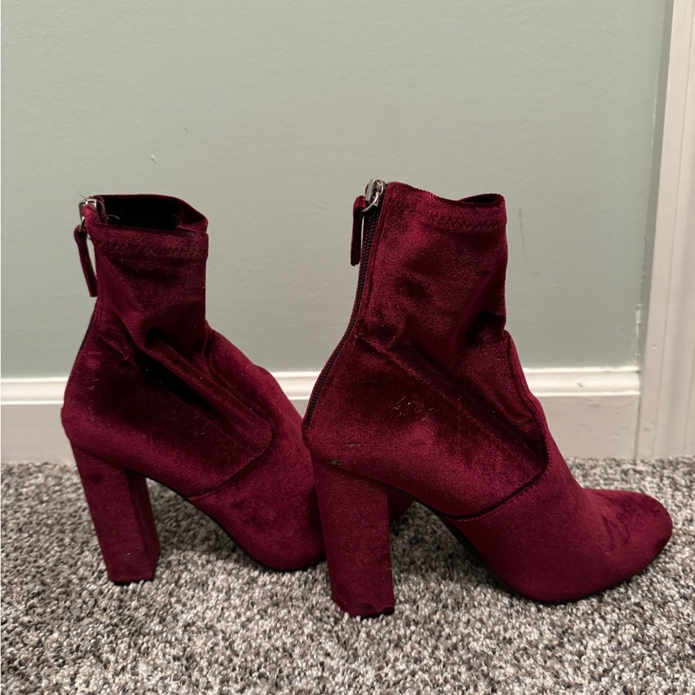 Steve Madden velour sock booties